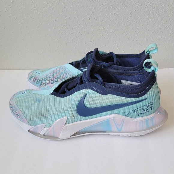 NIKE Court React Vapor NXT HC Tennis Shoes Glacier Ice Blue Pickleball Racquet - Picture 1 of 9